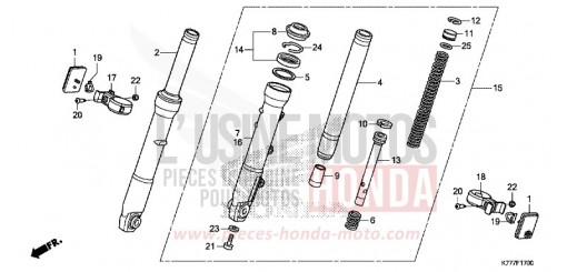 FOURCHETTE AVANT SH125ADH de 2017